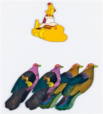 (ANIMATION / FILM / THE BEATLES) YELLOW SUBMARINE. The Yellow Submarine and Groovy Pigeons.